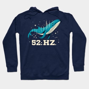 52 HZ Lonely Whale Lover Philosophy Ocean Wave Retro Vintage Hoodie